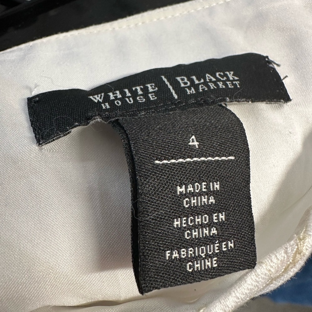 White House Black Market White Cream Knee-Length Pencil Skirt - Picture 7 of 7